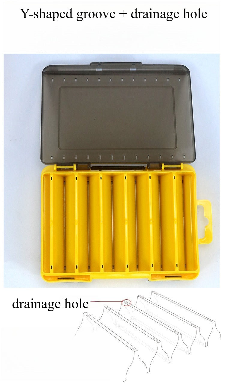 A268  Multi-Color Double-Sided Fishing Wooden Shrimp Box, Lure Bait Storage, Sea Fishing Accessory Organizer