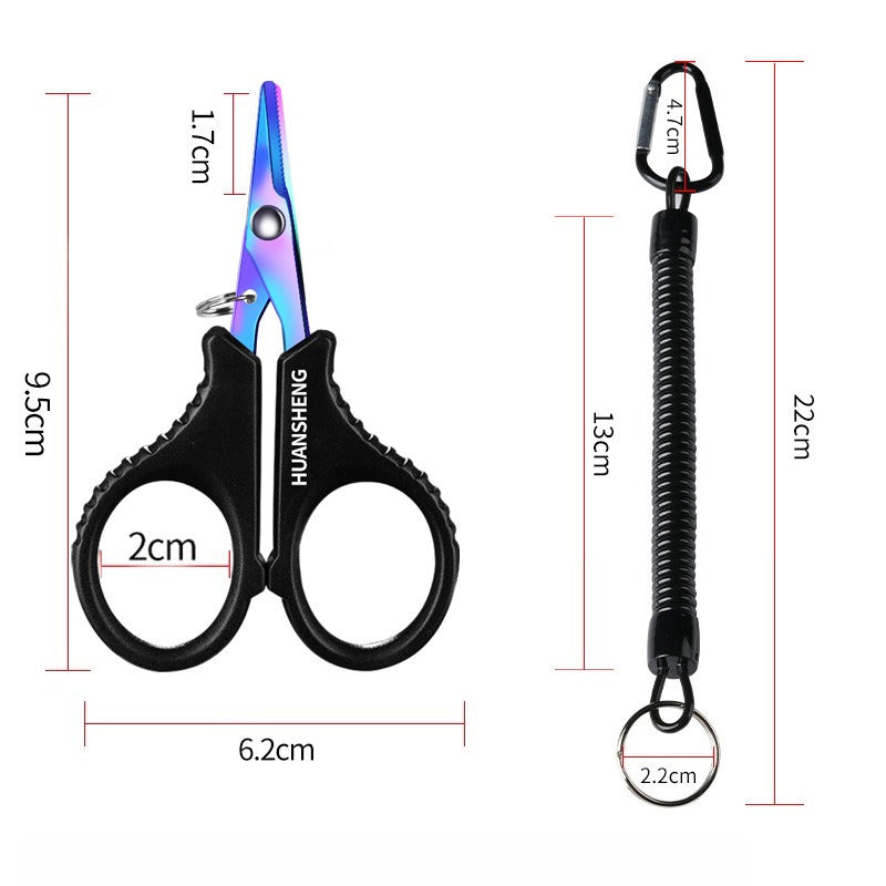 A282  304 Stainless Steel Fishing Scissors, High Hardness & Sharp, Multi-Functional for Lure, Lead Sheet, PE Braided Line