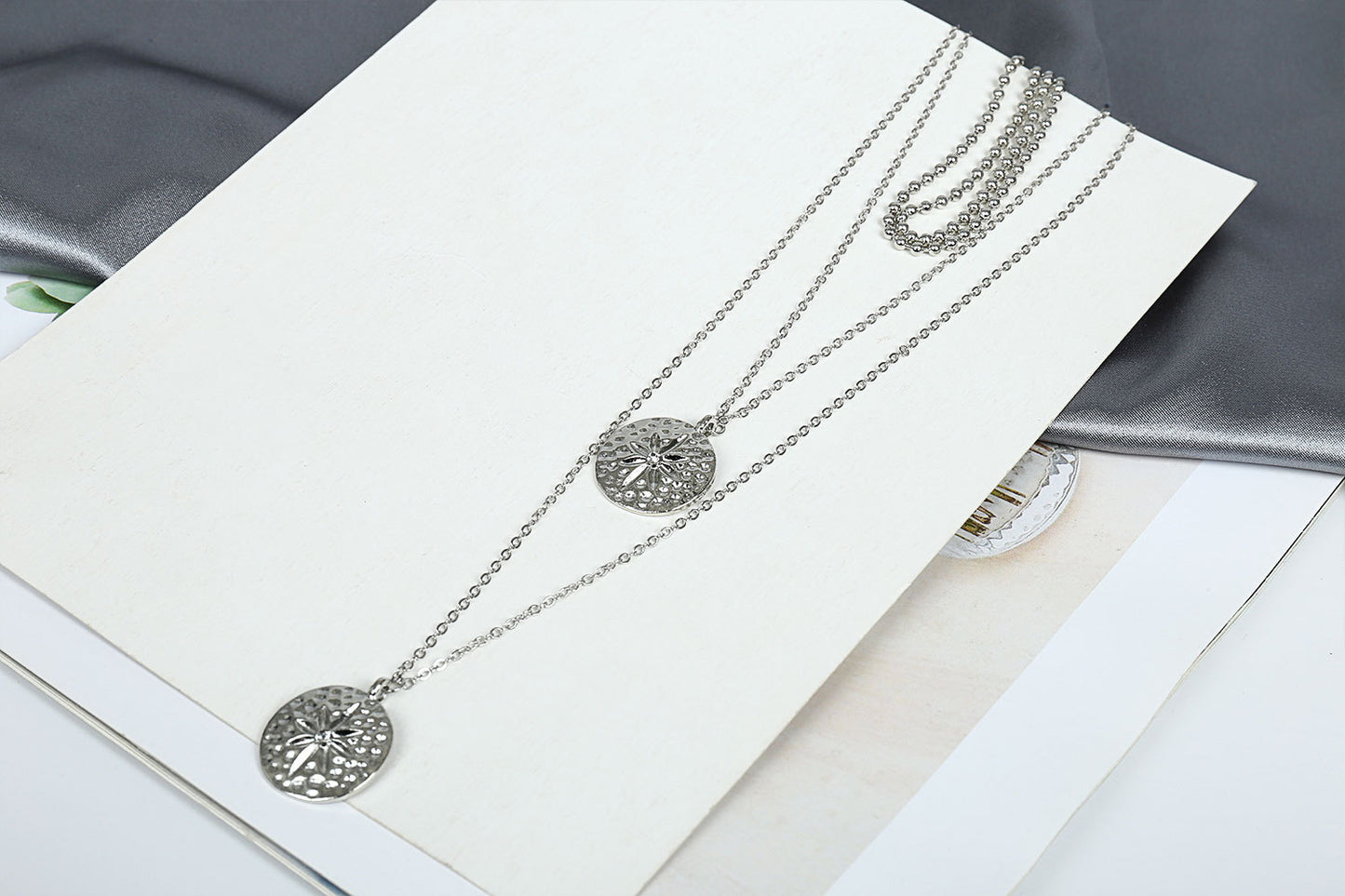 Vintage Brushed ID Engraved Multi-Layer Long Necklace, Fashion Versatile Pendant Jewelry