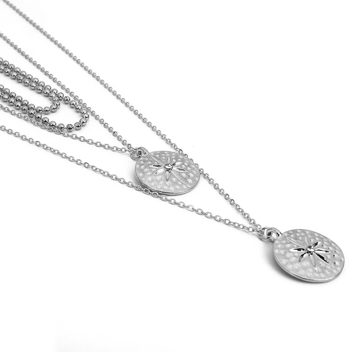 Vintage Brushed ID Engraved Multi-Layer Long Necklace, Fashion Versatile Pendant Jewelry