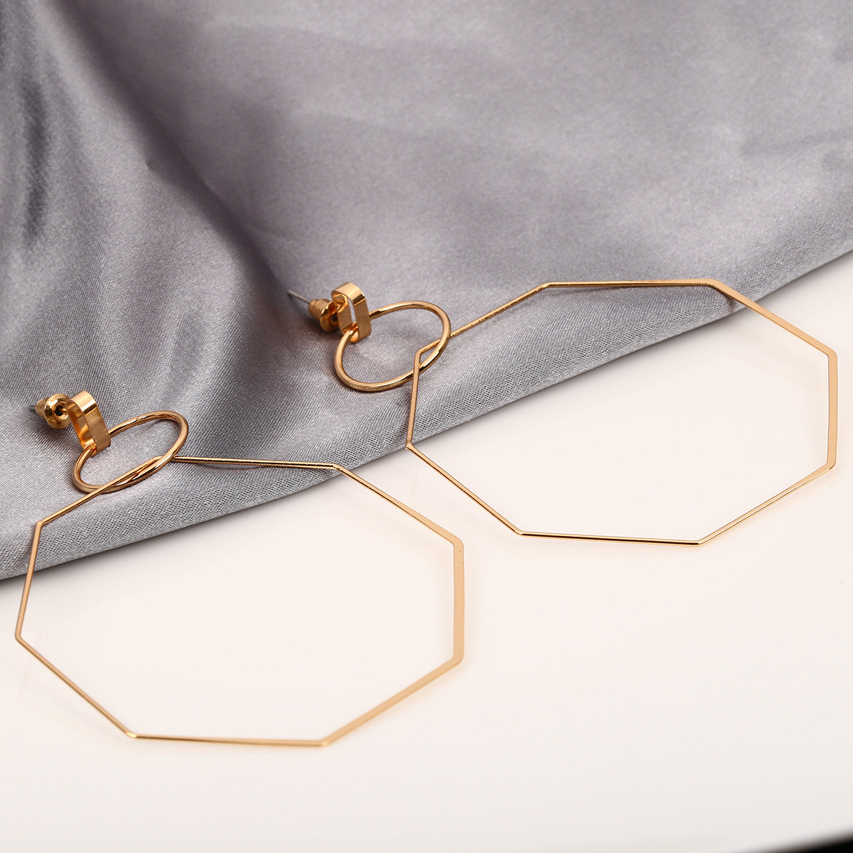 Minimalist Hollow Geometric Stud Earrings, Personality Exaggerated Versatile Fashion Earrings for Women