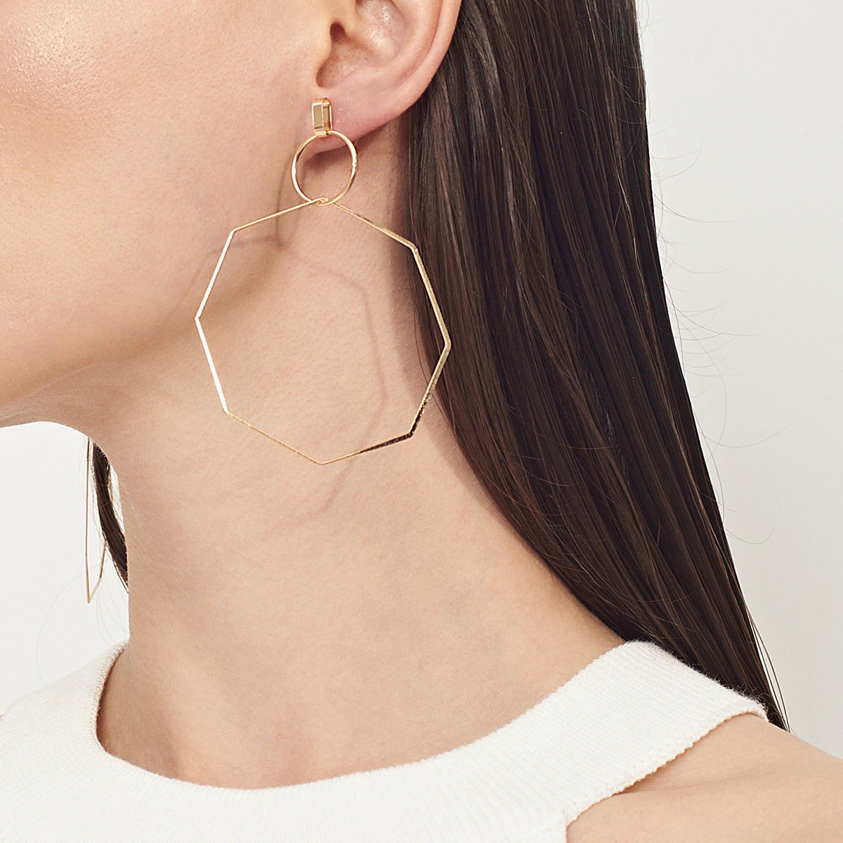 Minimalist Hollow Geometric Stud Earrings, Personality Exaggerated Versatile Fashion Earrings for Women