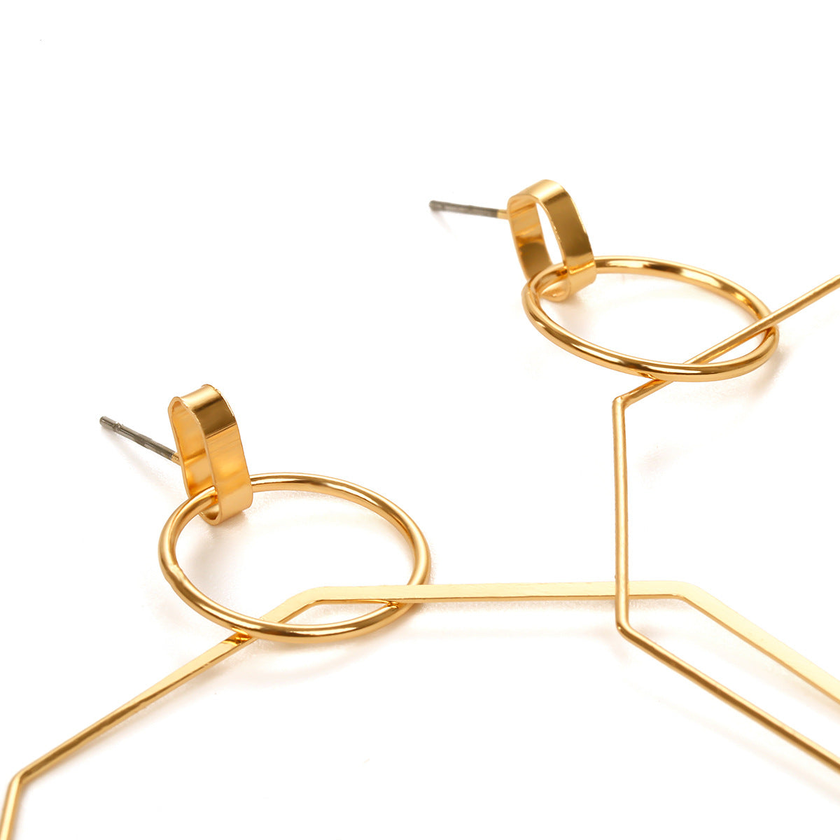 Minimalist Hollow Geometric Stud Earrings, Personality Exaggerated Versatile Fashion Earrings for Women