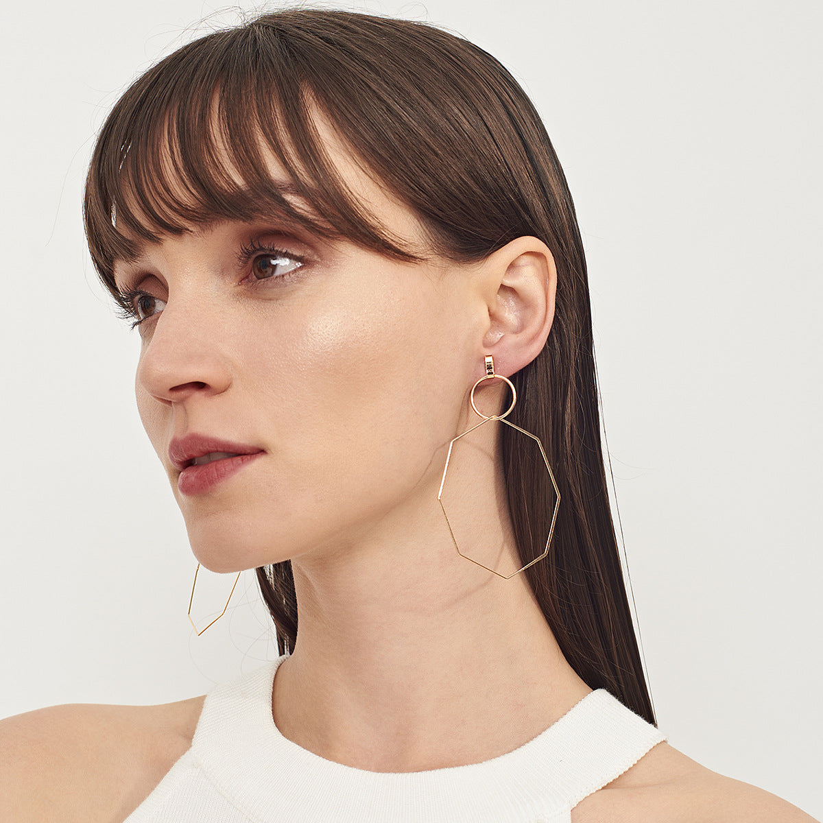 Minimalist Hollow Geometric Stud Earrings, Personality Exaggerated Versatile Fashion Earrings for Women