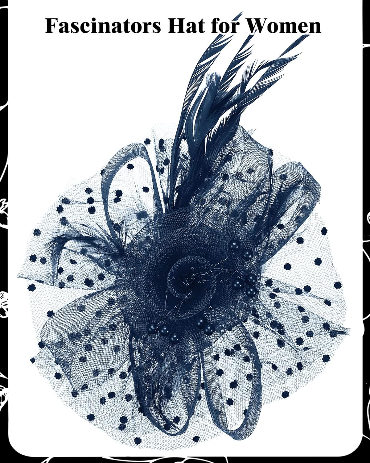 A364  - 6 Pcs Fascinators Hat Tea Party Headwear Mesh Ribbons Feather on a Headband and a Clip Derby Flower Hat for Girl Women
