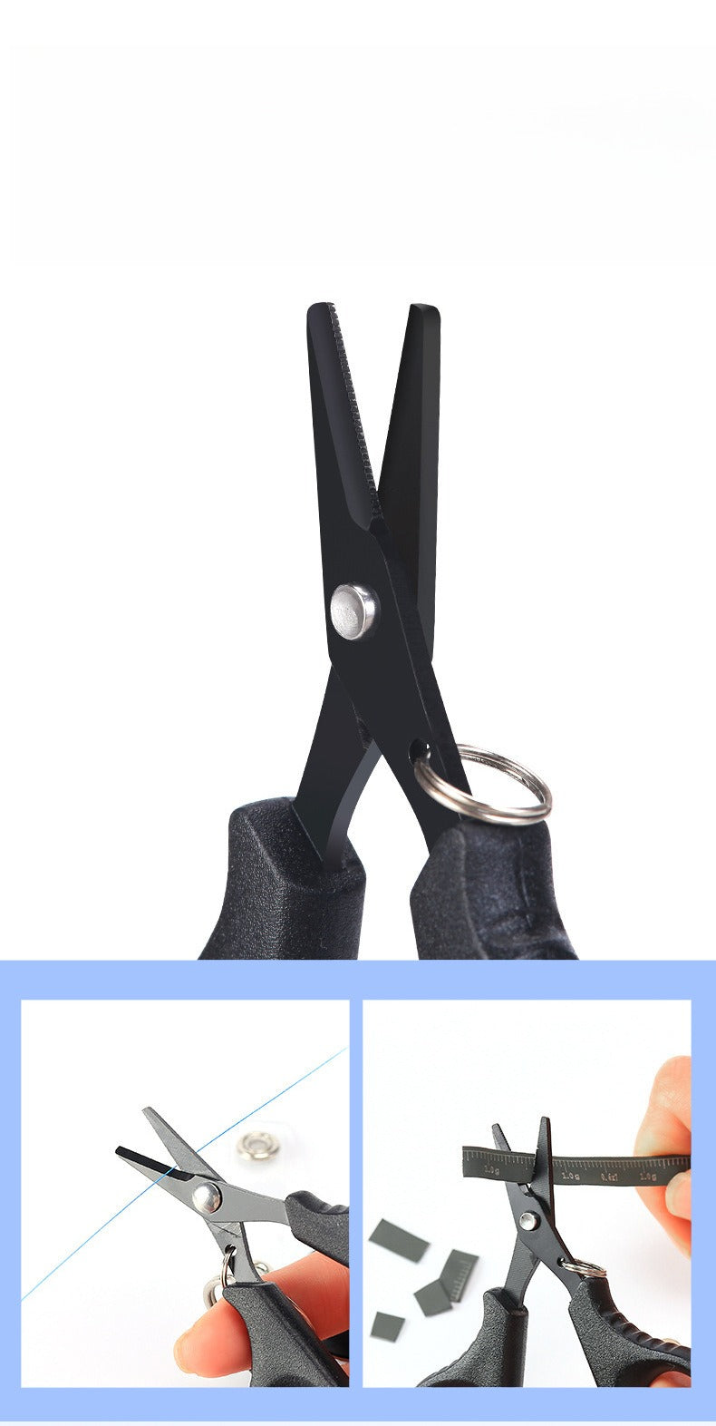 A282  304 Stainless Steel Fishing Scissors, High Hardness & Sharp, Multi-Functional for Lure, Lead Sheet, PE Braided Line