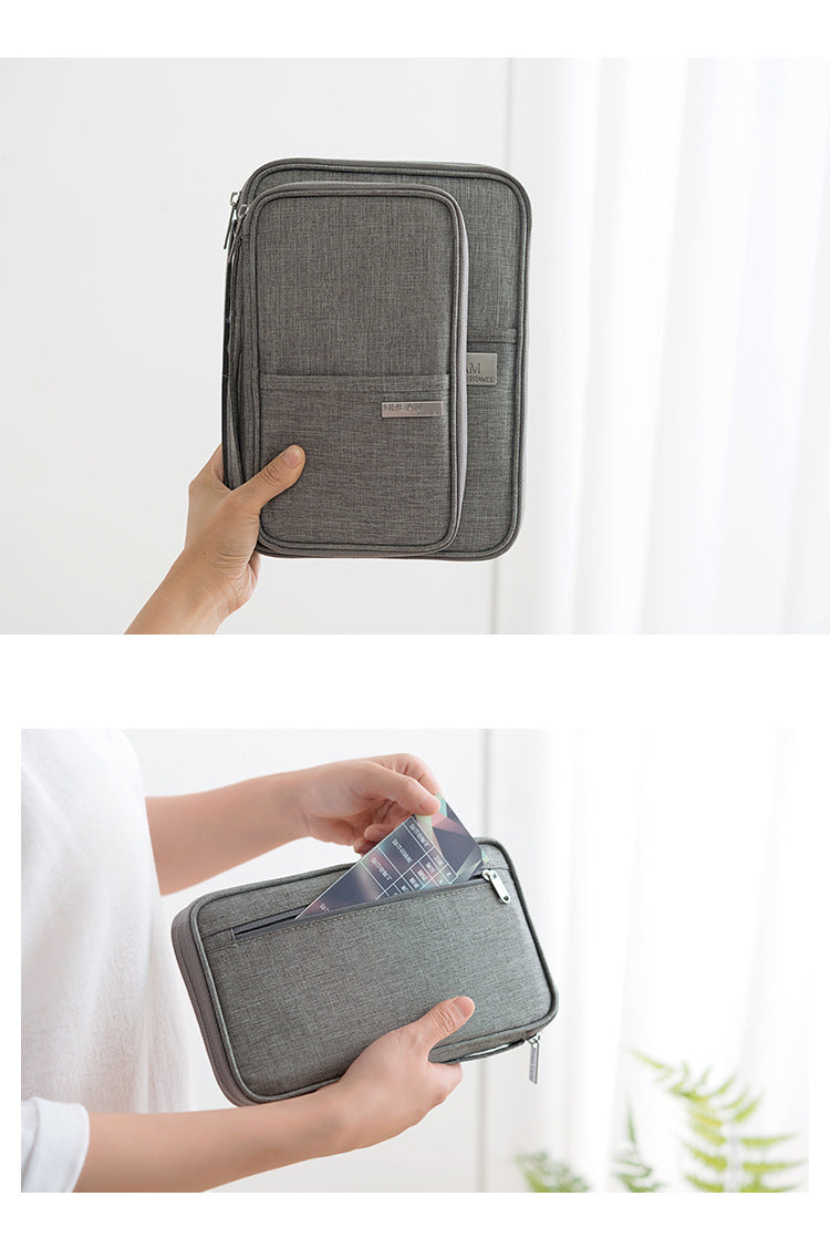 A319  Multifunctional Travel Document Bag, Waterproof Passport Wallet, Portable Card Holder Clutch