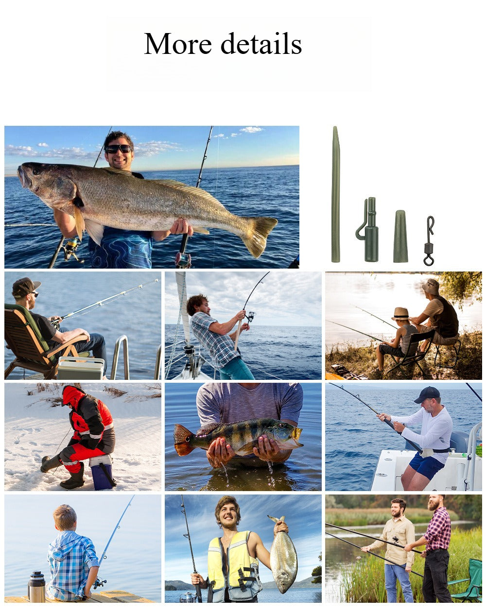 A339   120PCS European Carp Fishing Accessories Set, High Quality Hose Pin Tail Pipe Tackle Box for Reservoir Fishing