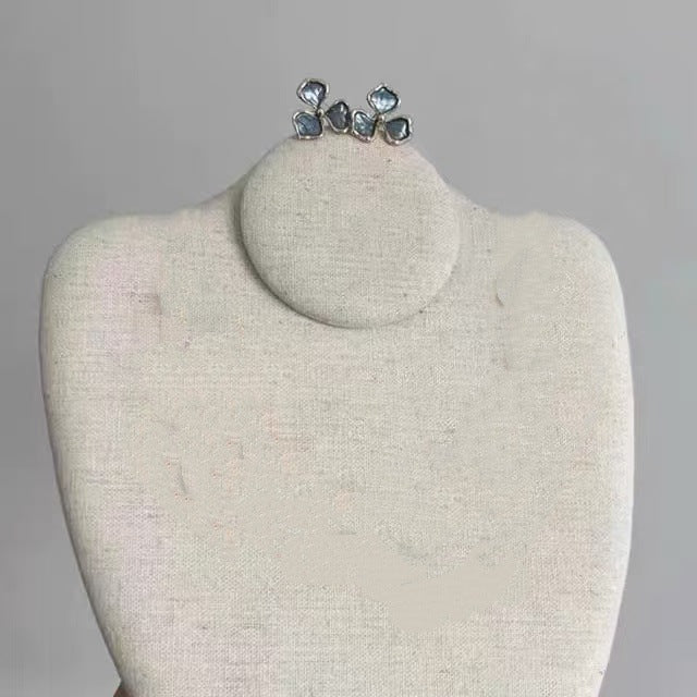 A304  Elegant Heavy Duty Waterdrop Tassel Clavicle Chain, Sparkling Light Luxury Necklace for Banquet