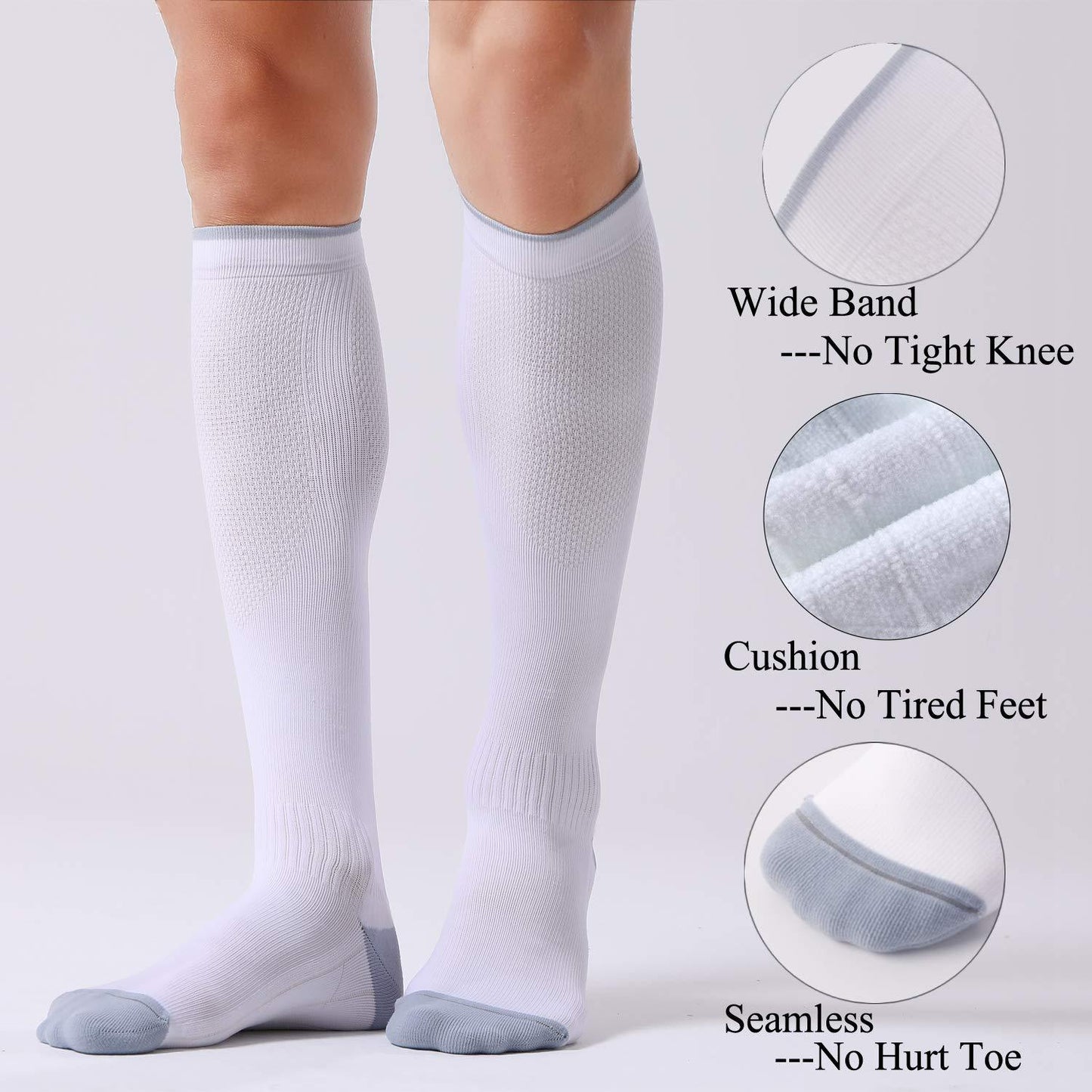 A355  --3 Pairs Compression Socks for Women and Men 20-30mmHg-Circulation Support Socks