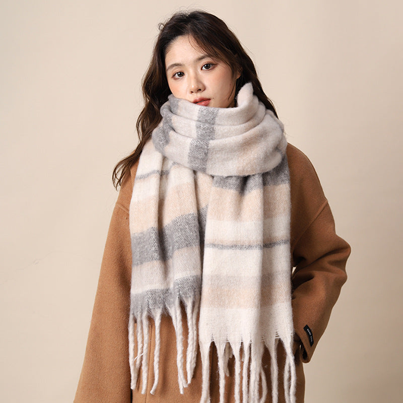 Women's Scarf Winter Warmth Long Shawl Oversized Scarf Thick Blanket-Style Scarf for Cold Weather