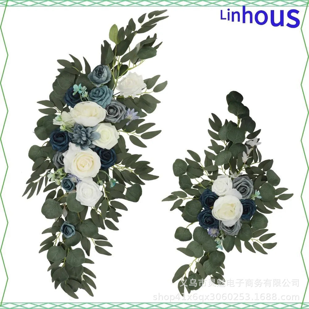 Faux Arch Flower Swag Set of 2 for Wedding Welcome Signs Floral Swag Wedding Reception Ceremony Signs Decor
