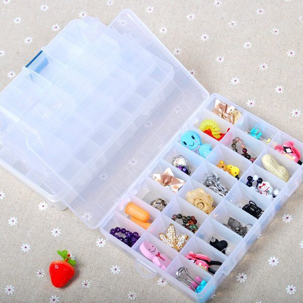 A267  10/15 Grids Multi-Functional Storage Box, Removable Dividers, Lure Box & Jewelry Organizer