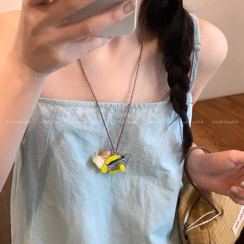 A301  Fashion Dopamine Beaded Cat Necklace, Personality Sweet Style All-Match Choker Jewelry