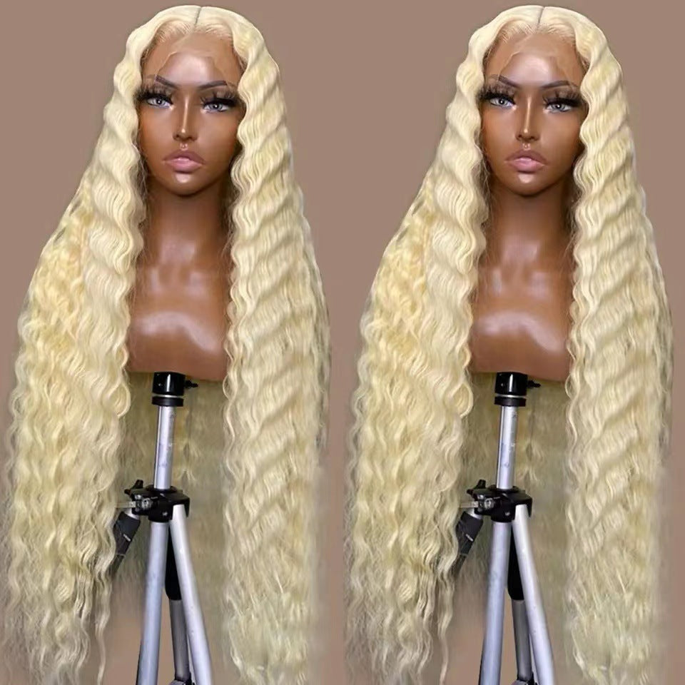 Fluffy Light Blonde Tiny Curly Lace Front Hairpiece Trendy Wig for Black Women, Multiple Color Choice