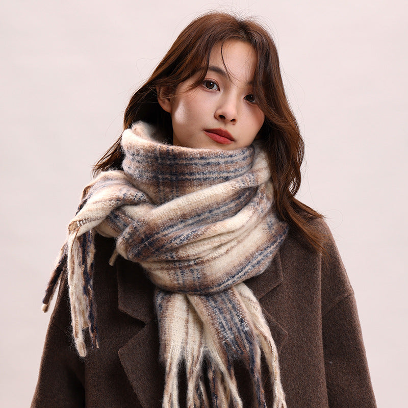Women's Scarf Winter Warmth Long Shawl Oversized Scarf Thick Blanket-Style Scarf for Cold Weather