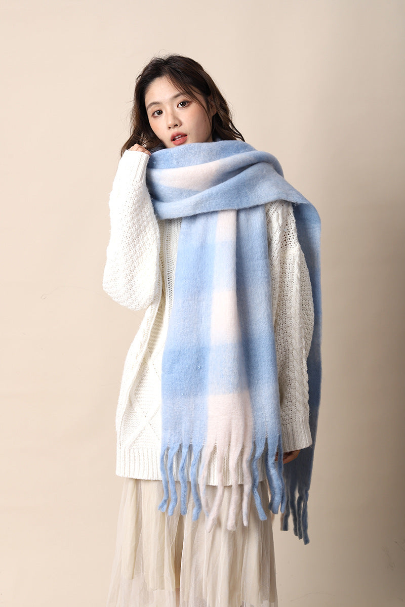 Women's Scarf Winter Warmth Long Shawl Oversized Scarf Thick Blanket-Style Scarf for Cold Weather