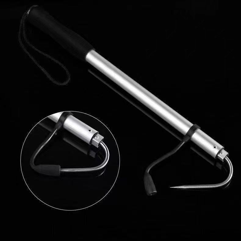 A167  Telescopic Aluminum Fishing Gaff, Stainless Steel Head, Rubber Handle Fishing Accessory