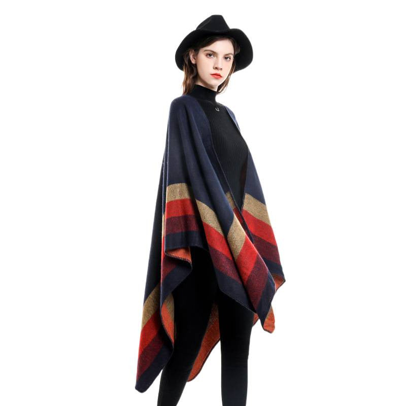Shawl Wraps for Women, Elegant Knitted Cape Open Front Poncho Scarf Blanket Cardigan Coat for Spring, Autumn, and Winter