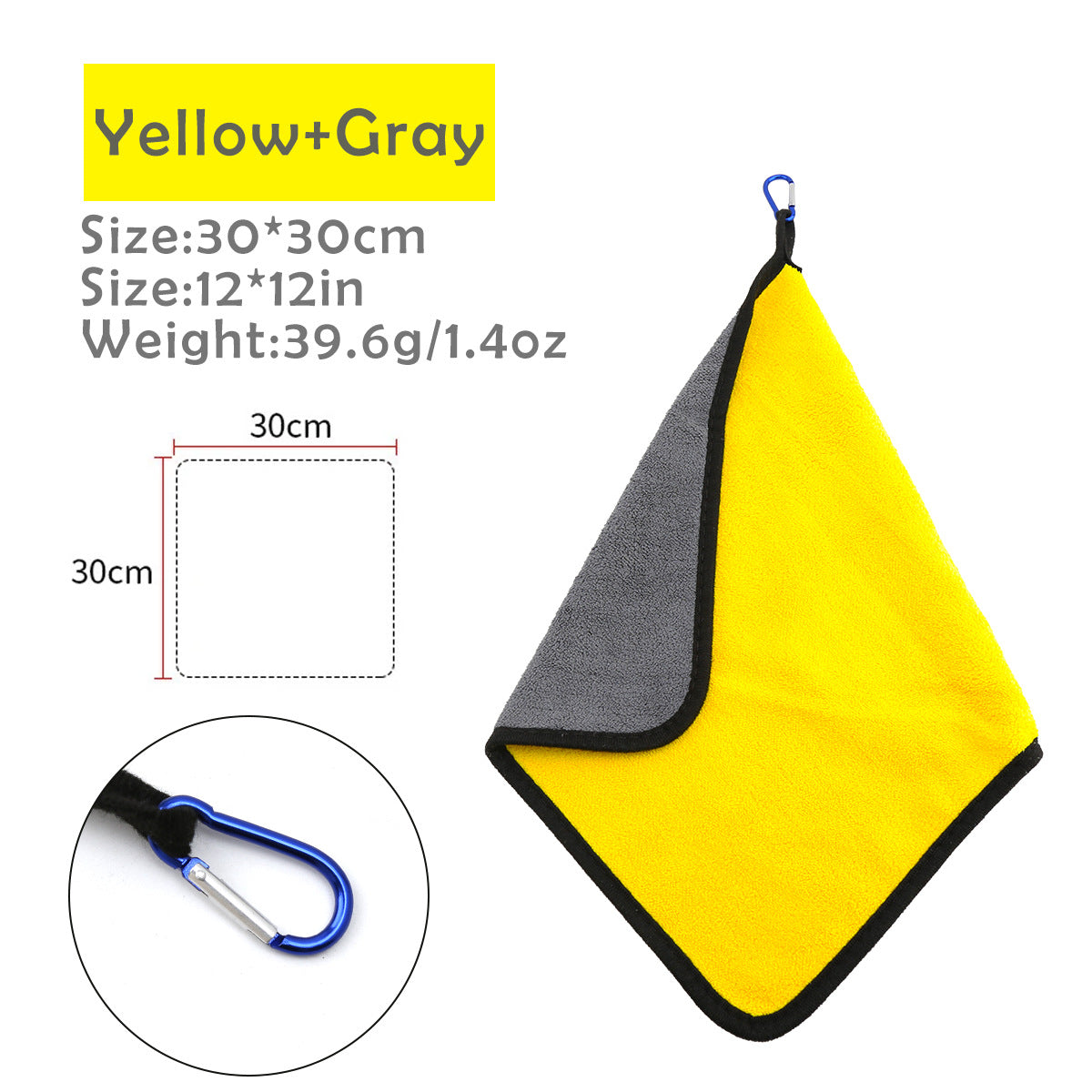 A264  Double Sided Thick Fishing Towel, Super Absorbent Fast Drying, Rod Cleaning Accessory with Buckle