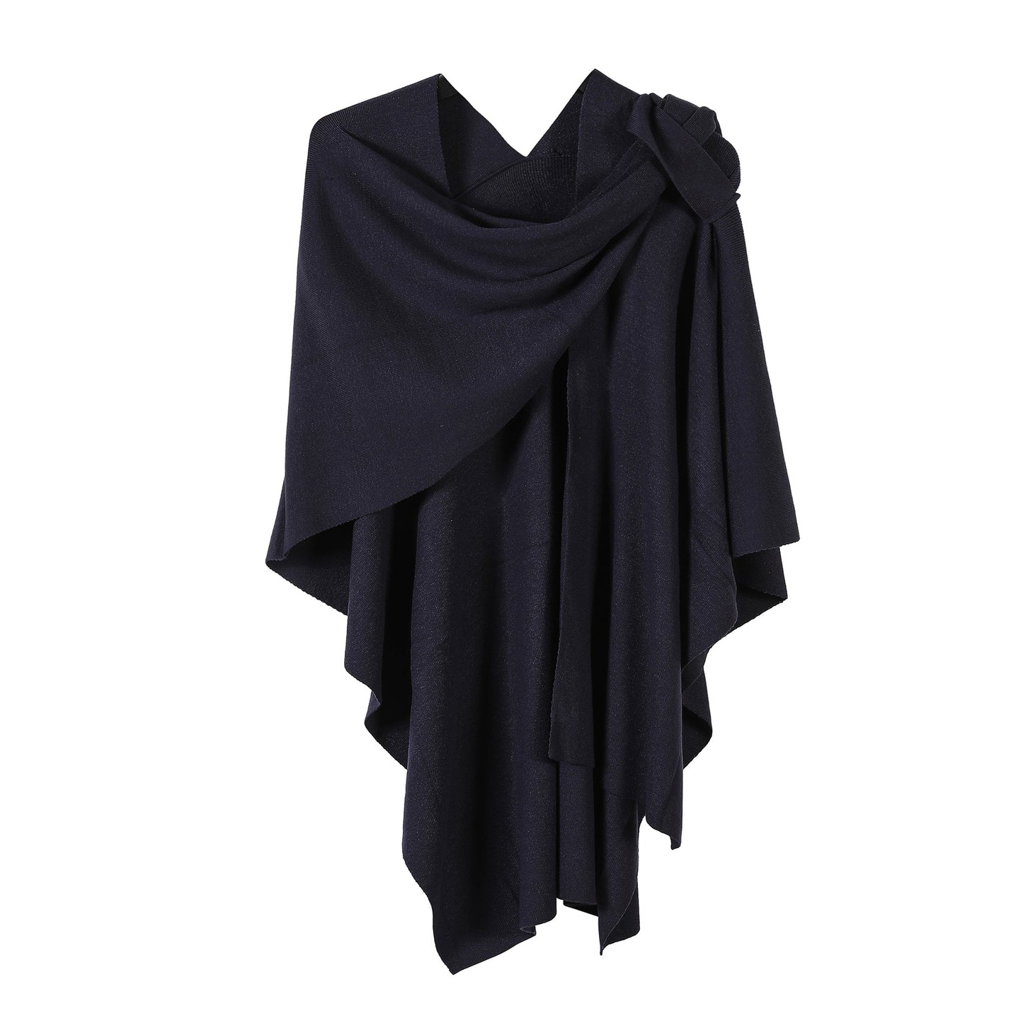 Womens Large Cross Front Poncho Sweater Wrap Topper Knitted Elegant Shawls Cape for Fall Winter