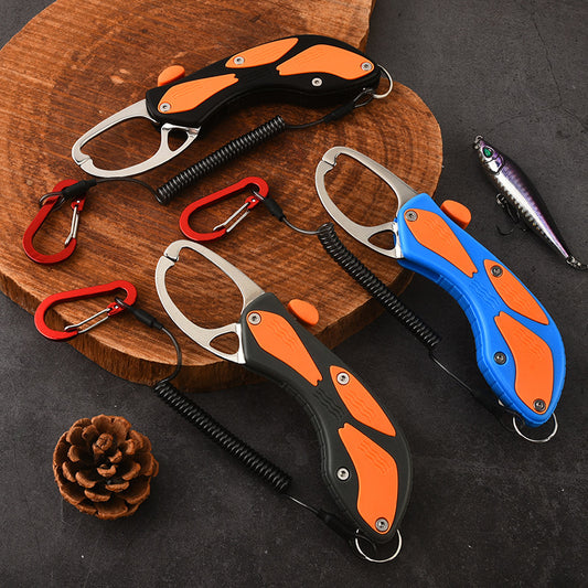 A285  Stainless Steel Fishing Lip Grip Pliers with Lanyard, Fishing Tackle Accessory