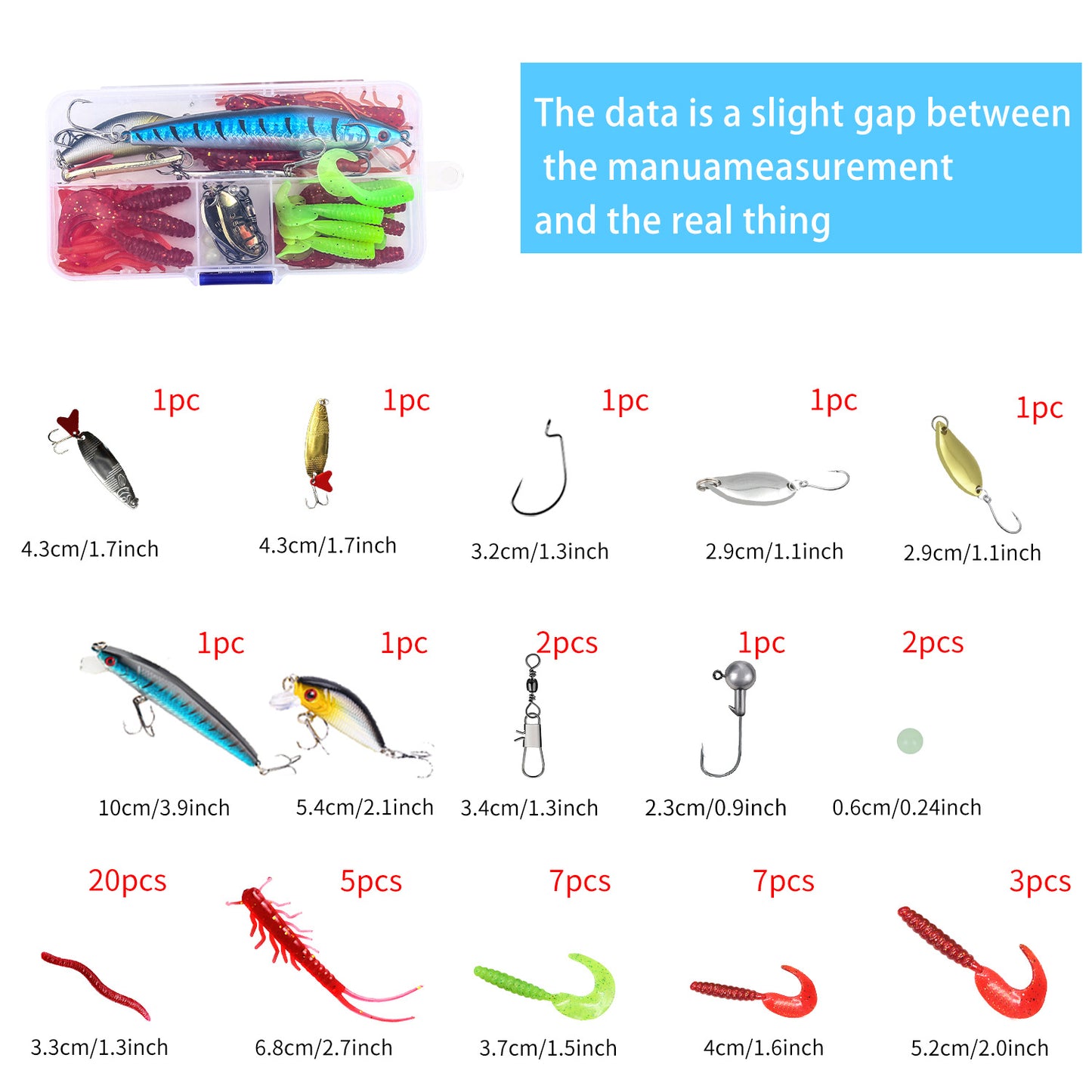 F344  Portable Fishing Tackle Storage Bag with Lure Assortment Fishing Pliers Tools Kit for Bass Trout Fishing