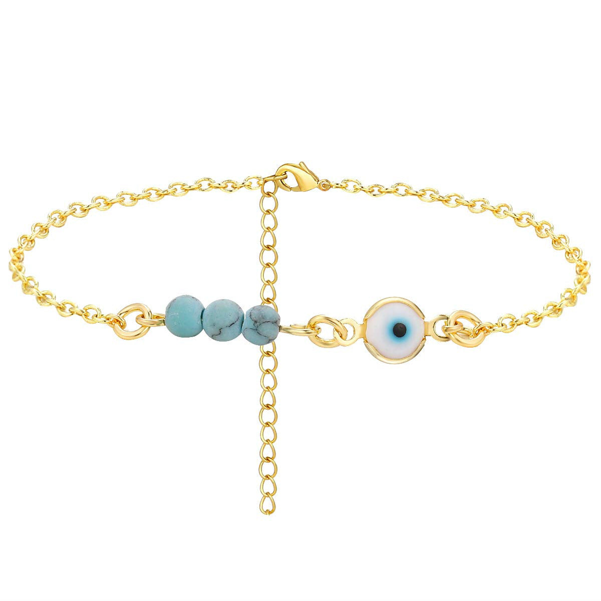 New Evil Eye Anklet Bohemian Beaded Ankle Bracelet Fashion Lucky Eye Foot Chain Trendy Boho Jewelry for Women