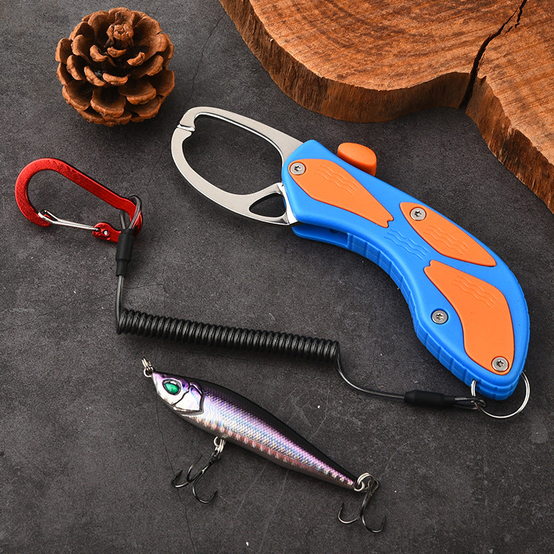A285  Stainless Steel Fishing Lip Grip Pliers with Lanyard, Fishing Tackle Accessory