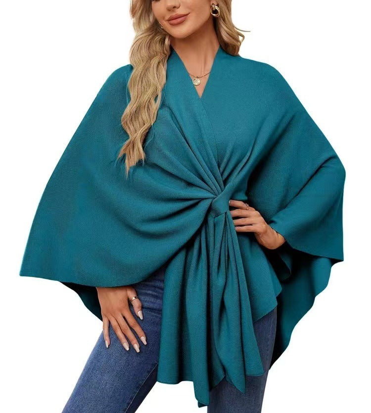 Women's Elegant Shawl Wraps Soft Open Front Poncho Sweater for Spring Fall Winter