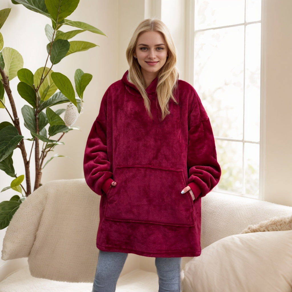 Wearable Blanket Hoodie, Oversized Sherpa Fleece Sweatshirt with Giant Pocket, Birthday Gifts for Women, Mom, Sister