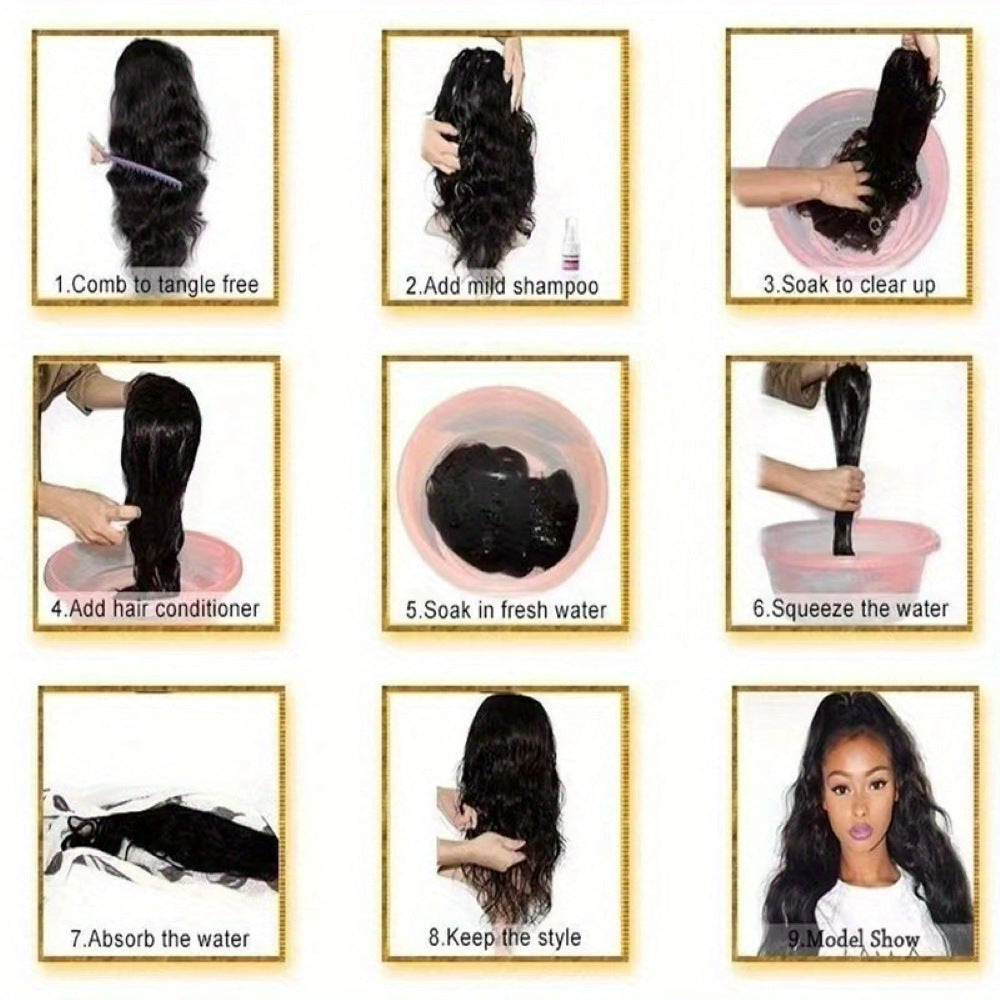 13x4 HD Glueless Lace Front Wig Yaki Straight Human Hair 180 Density For Black Women
