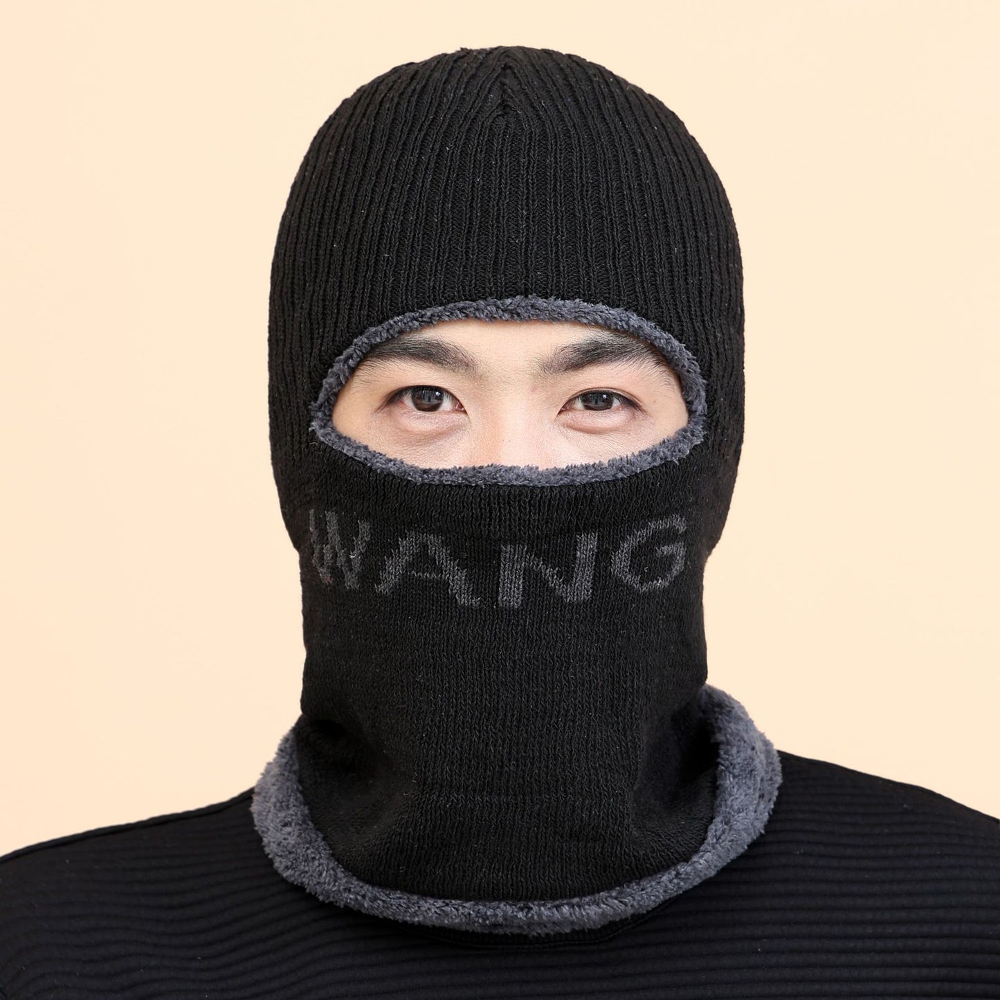 A290  Winter Hat Set with Ear Flaps and Fleece Lining Thickened Knit Hat and Scarf Two-Piece Set Autumn/Winter Wool Hat