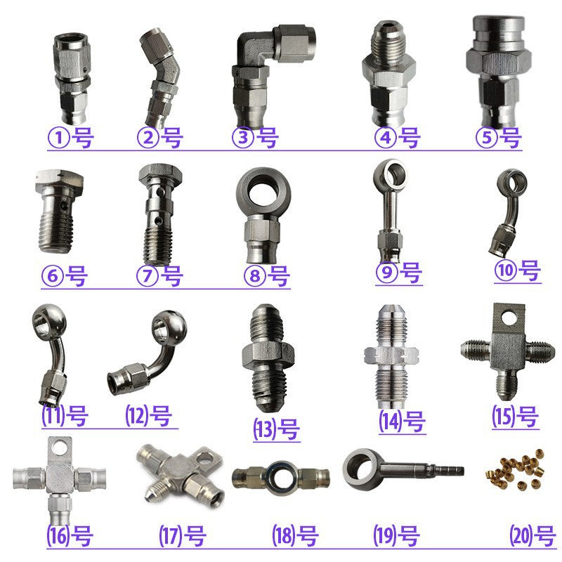 A308  AN3 Stainless Steel Brake Hose Fitting Eye End 0° 28° 90° for Brake Line Modification
