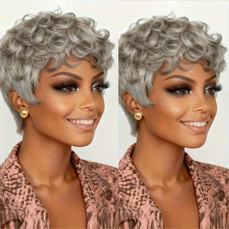 A281  Afro Fluffy Kinky Curly Short Wig, Fashion Women Short Curly Hair, Breathable Comfort Synthetic Wig In Stock