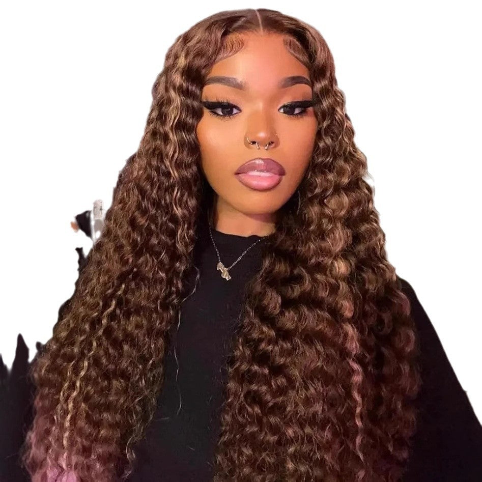 A278  Natural Fluffy Body Wave Long Wig, Middle Part Lace Front Fashion Women Daily Full Wig