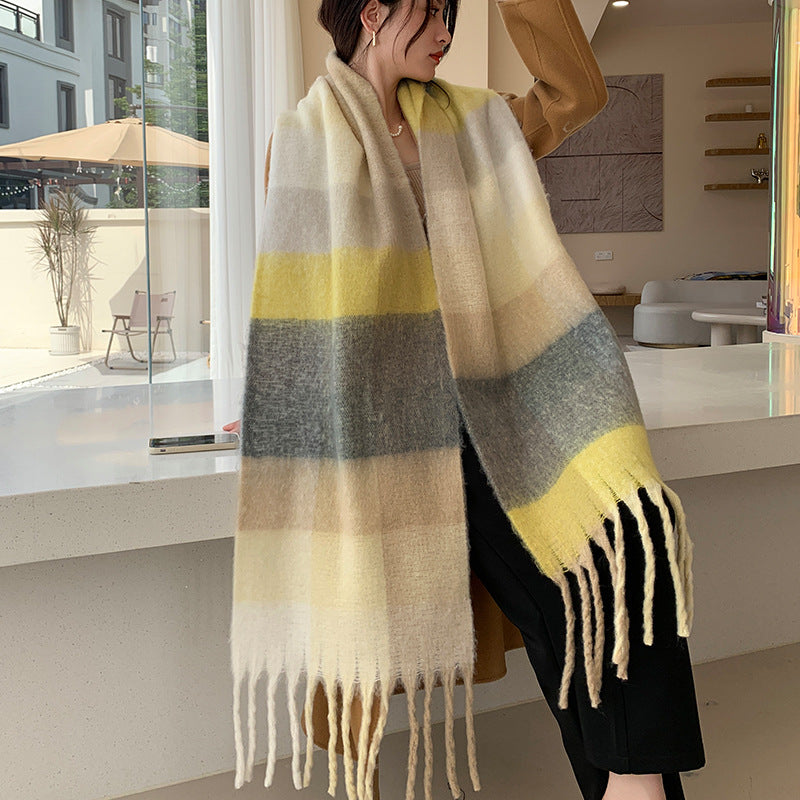 Winter Women Warm Scarf Long Shawl Large Scarves Cold Weather Thick Blanket Scarfs