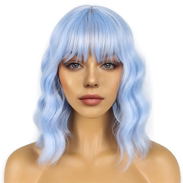 A216  Water Wave Short Curly Wig, Party Cosplay Costume Amazon Hot Sale Wig for Women