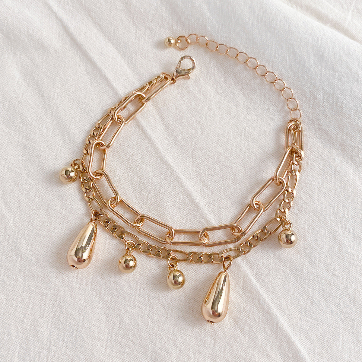 A190  Fashion Smooth Comma Pendant Necklace, Hip Hop Waterdrop Metal Chain Choker