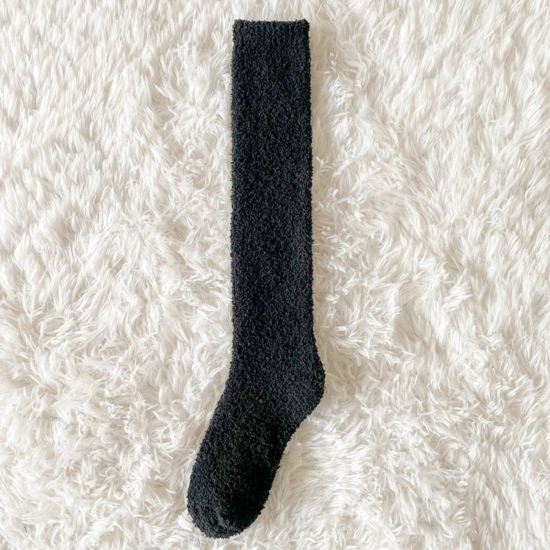 Coral Fleece Ankle Socks for Men and Women Thickened and Fleece-Lined for Fall and Winter Postpartum Long Socks Home Sleep Floor Socks for Indoor Wear