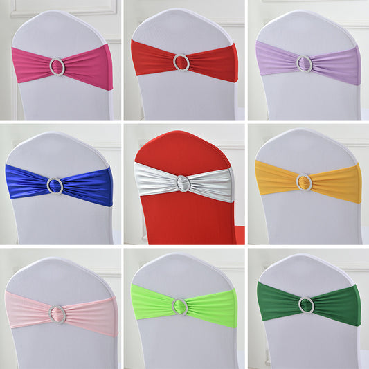 Spandex Chair Sashes Bands 50PCS Stretch Chair Ties Bows with Buckle Slider for Wedding Party Banquet Decoration
