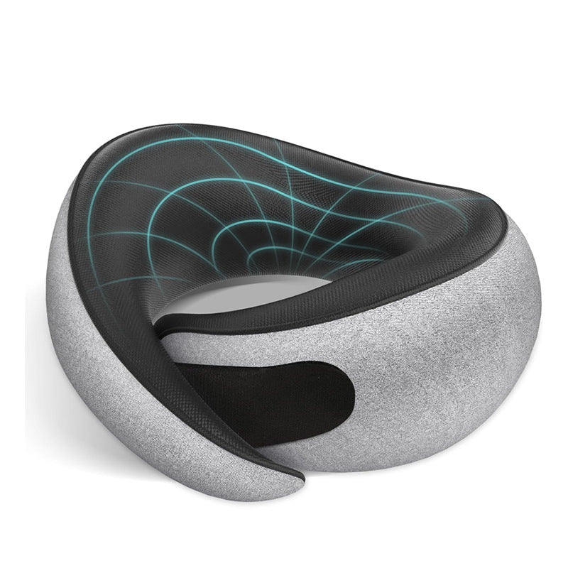 Travel Neck Pillows for Airplanes - 360° Ergonomic Memory Foam Travel Pillow - Relief Neck Pain with Breathable Support for Long Flights, Car, Train & Office Use - Adults & Kids (Gray)