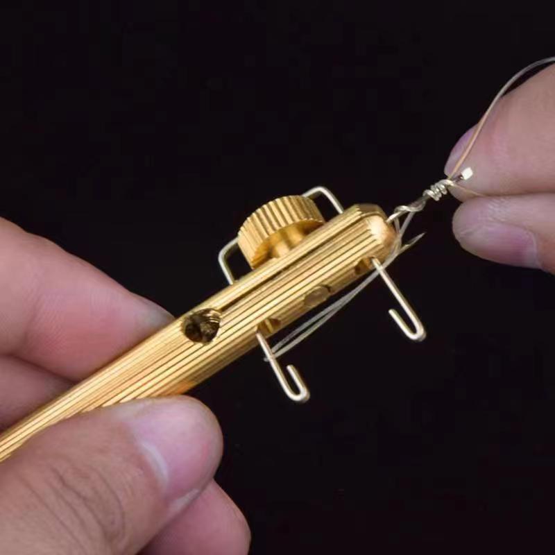 A170  Multifunctional Manual Hook Tier, Brass Dual-Use Line Tier, Fishing Knot Tool