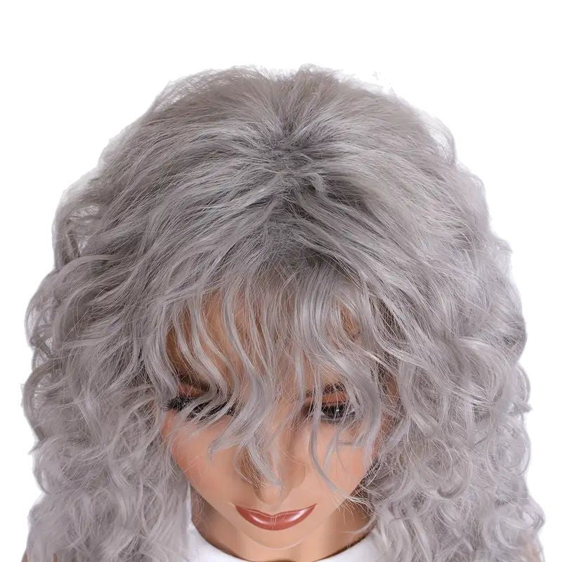 A236  High-Quality Kanekalon Body Wave Wig, Highlight Middle Part Natural Fluffy Wig for Women