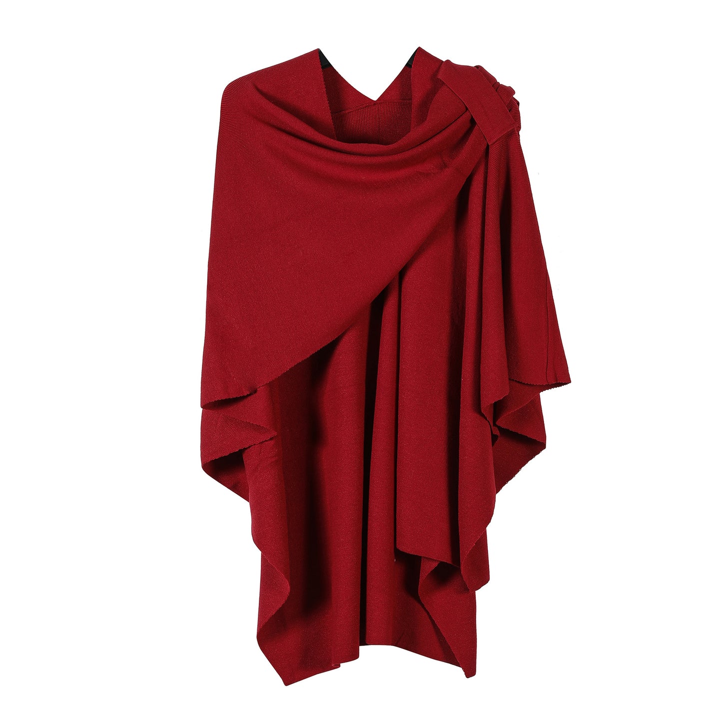 Womens Large Cross Front Poncho Sweater Wrap Topper Knitted Elegant Shawls Cape for Fall Winter