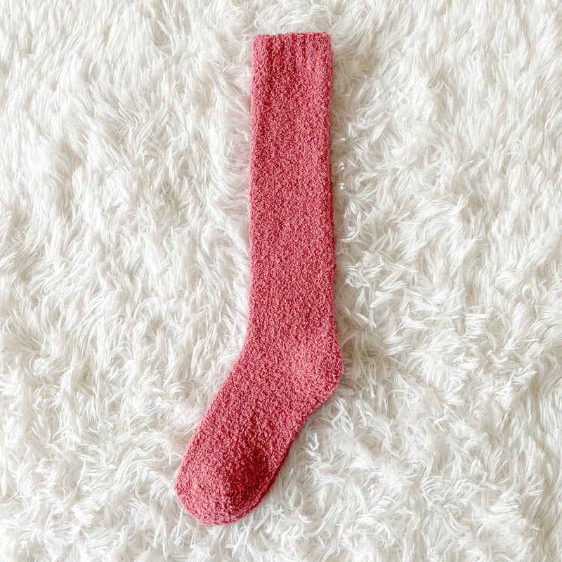 Coral Fleece Ankle Socks for Men and Women Thickened and Fleece-Lined for Fall and Winter Postpartum Long Socks Home Sleep Floor Socks for Indoor Wear