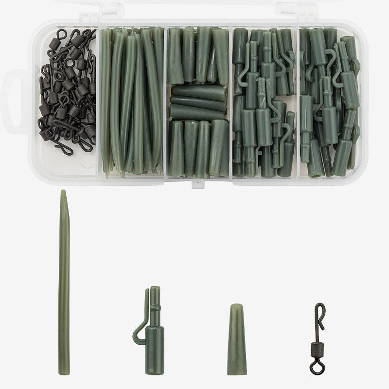 A339   120PCS European Carp Fishing Accessories Set, High Quality Hose Pin Tail Pipe Tackle Box for Reservoir Fishing