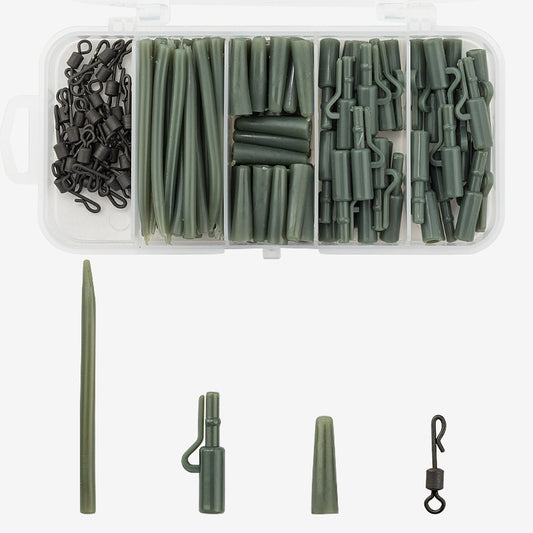 A339   120PCS European Carp Fishing Accessories Set, High Quality Hose Pin Tail Pipe Tackle Box for Reservoir Fishing