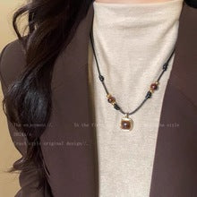 A301  Fashion Dopamine Beaded Cat Necklace, Personality Sweet Style All-Match Choker Jewelry