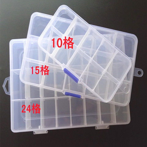 A267  10/15 Grids Multi-Functional Storage Box, Removable Dividers, Lure Box & Jewelry Organizer